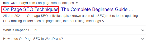 Keyword at the beginning of title tag