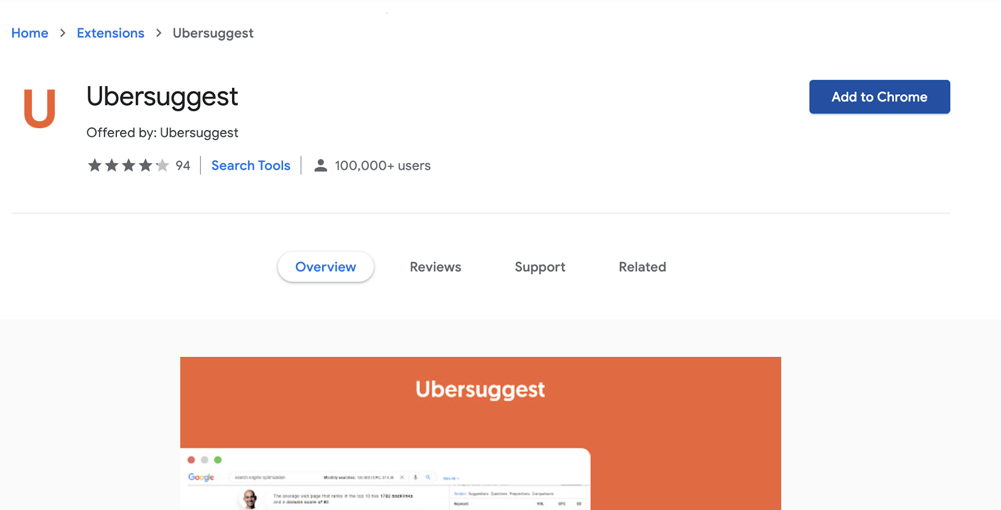 ubbersuggest chrome extension