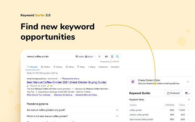 keyword surfer Keyword research tools